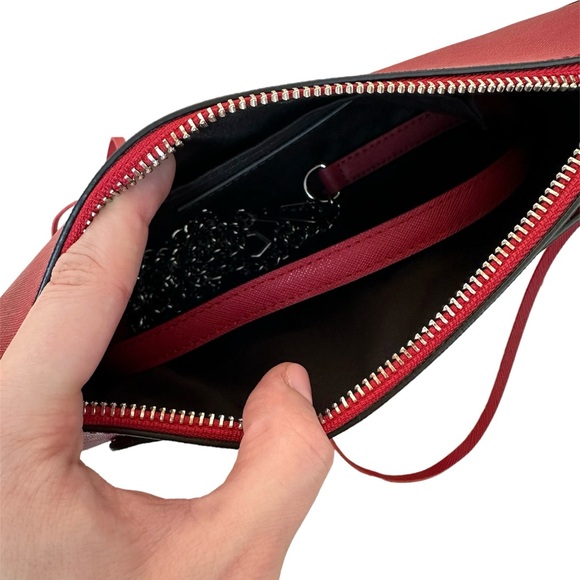 Rebecca Minkoff | Cherry Red Saffiano Leather Avery Crossbody Bag - Picture 5 of 9